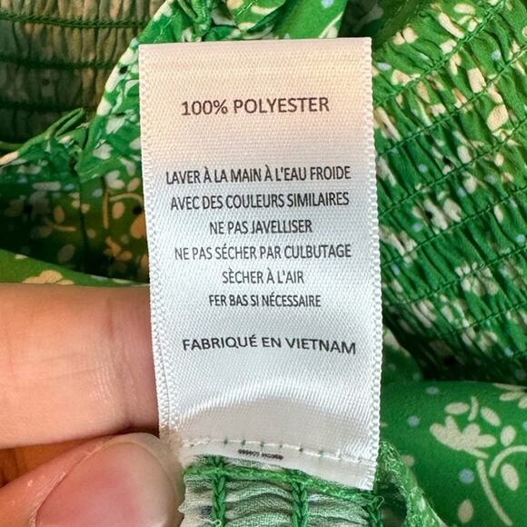 Lush Green & White Floral Print Ruched Front Cami Size 1X - Picture 8 of 8